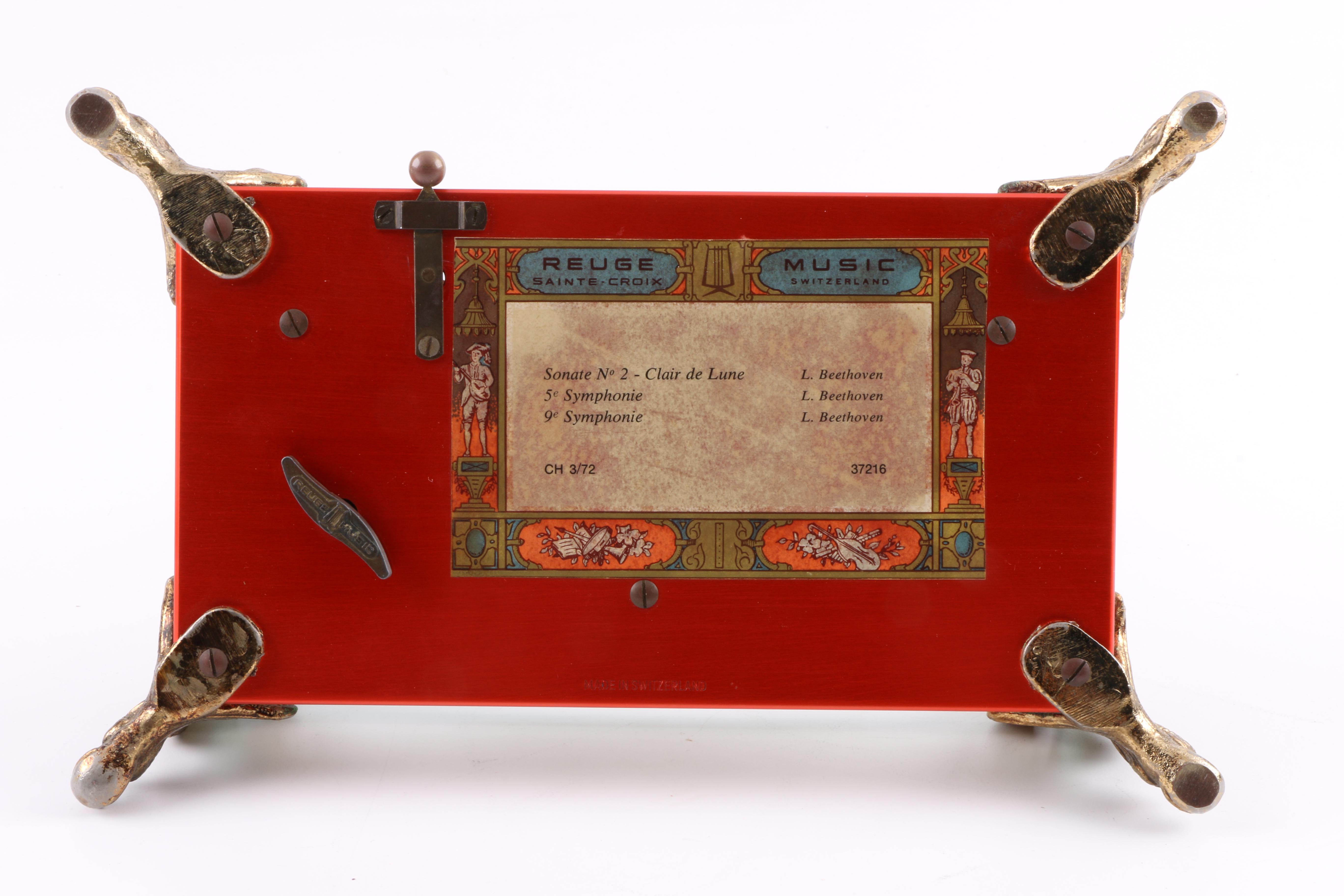 Reuge Music Swiss Glass and Brass Music Box