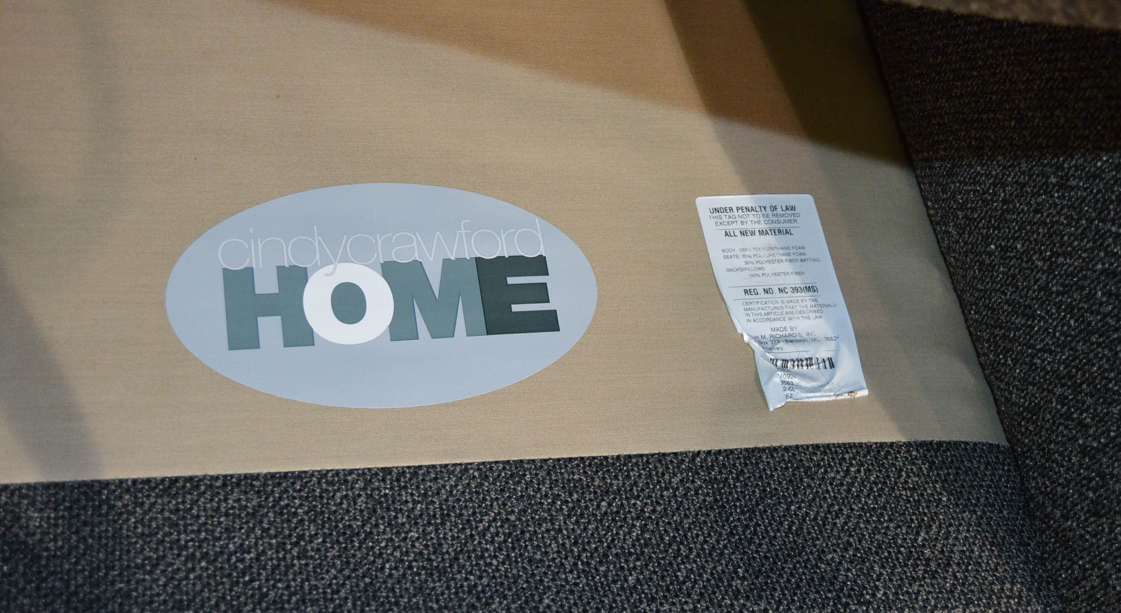 Gray Tweed Sofa by Cindy Crawford Home