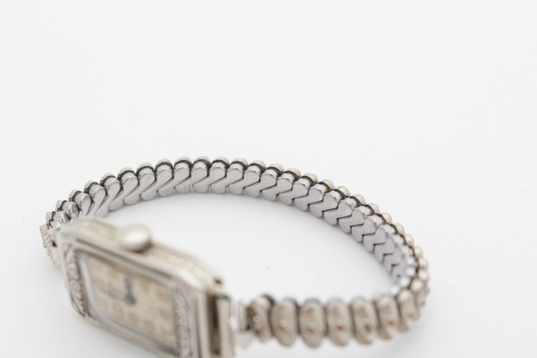 Vintage 14K White Gold Elgin Watch