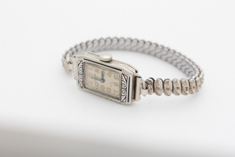 Vintage 14K White Gold Elgin Watch