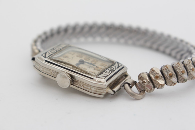 Vintage 14K White Gold Elgin Watch