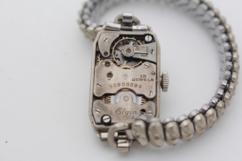 Vintage 14K White Gold Elgin Watch