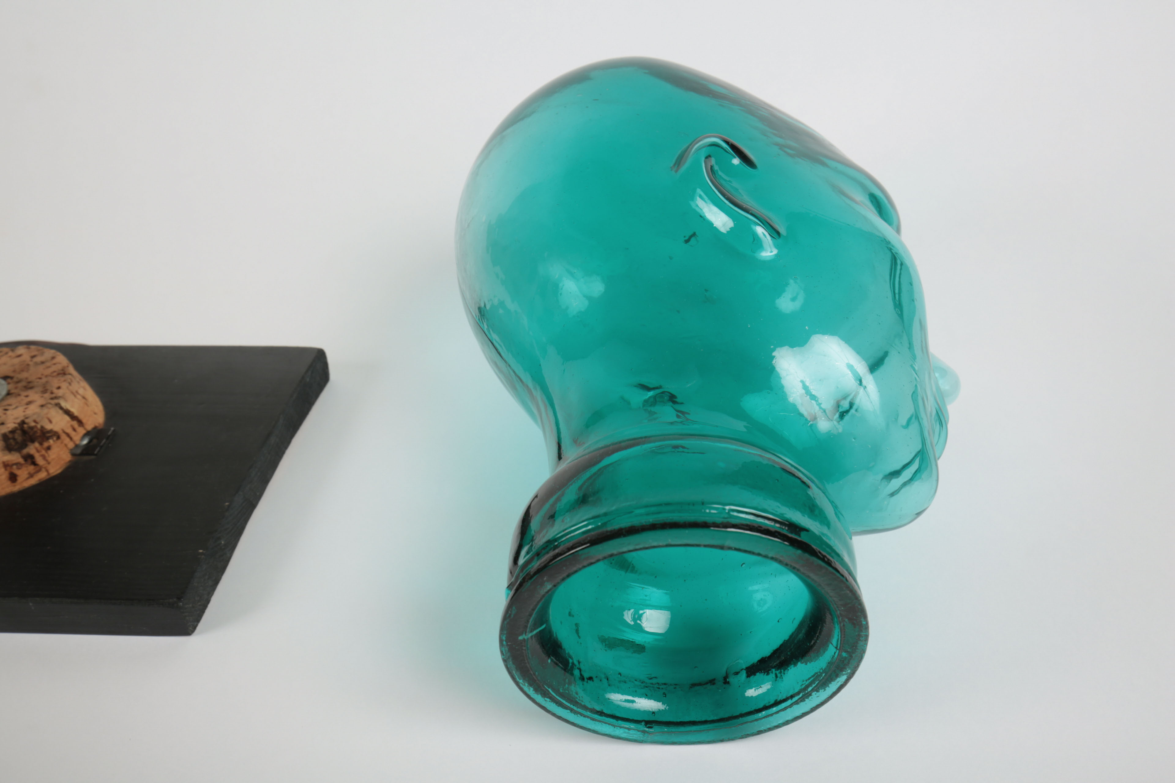 Blue Glass Mannequin Head Lamp