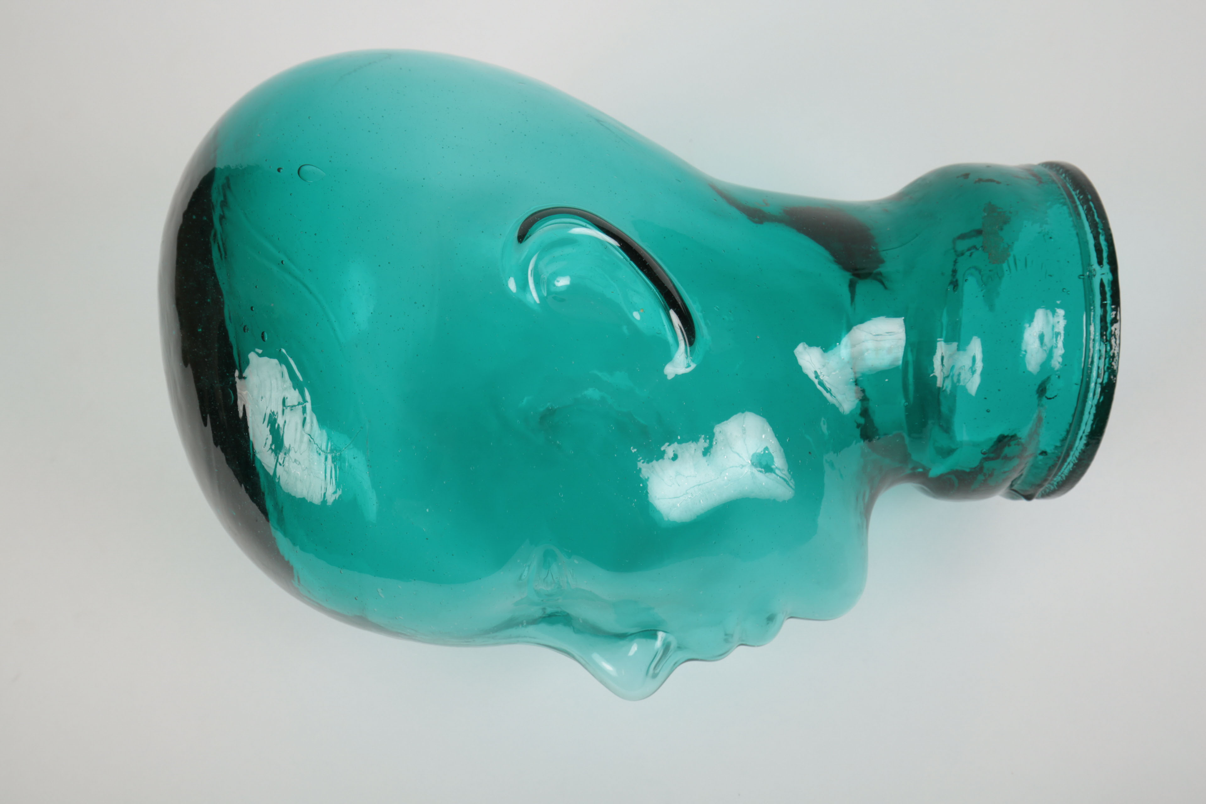 Blue Glass Mannequin Head Lamp
