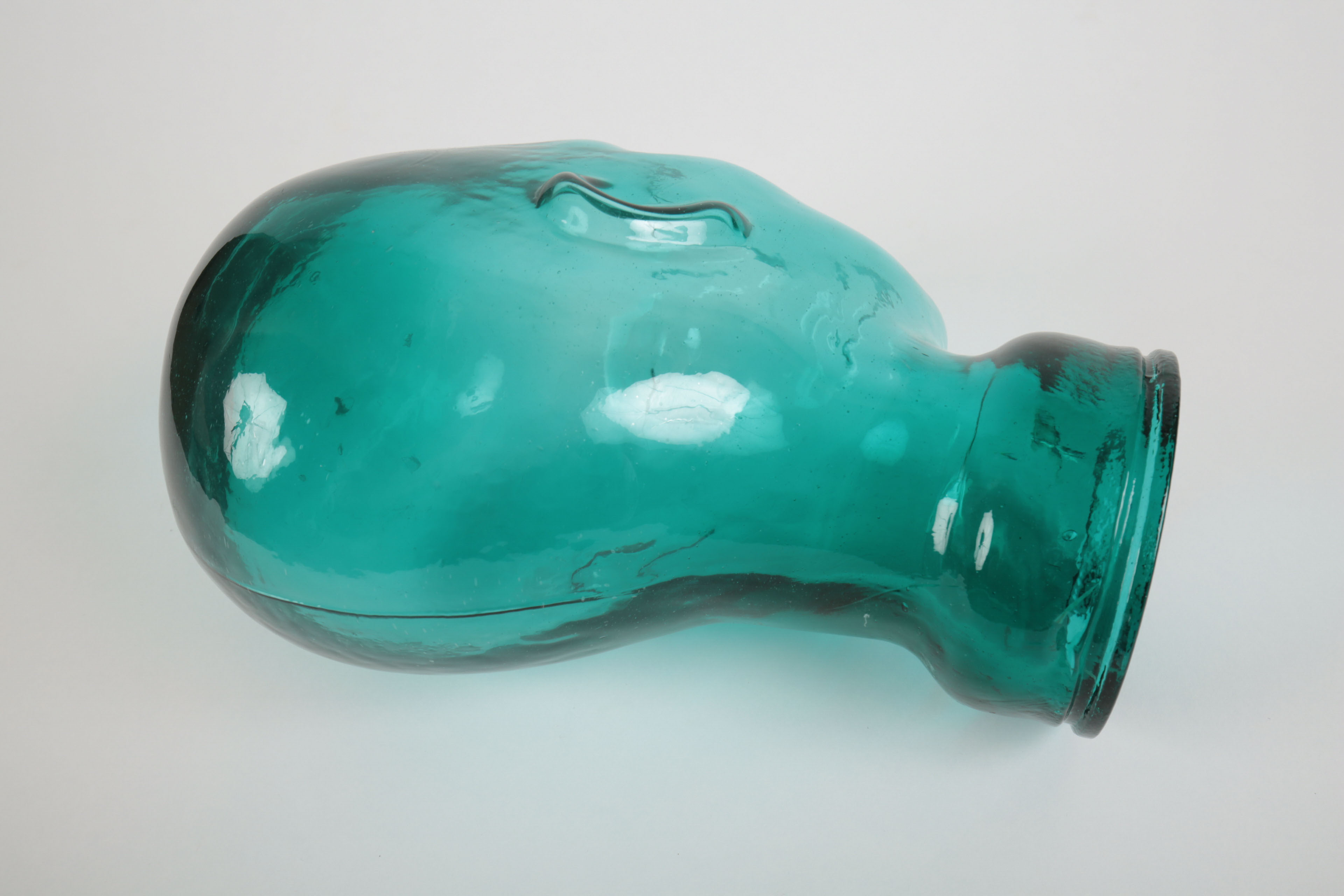 Blue Glass Mannequin Head Lamp