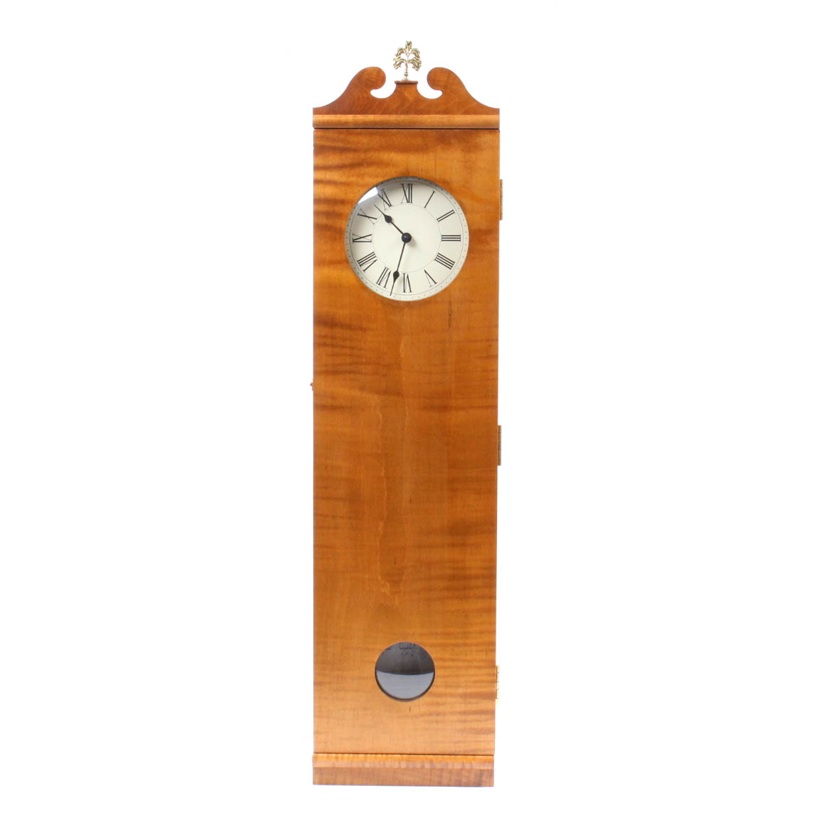 Handcrafted Flame Maple Wall Clock by Micheal Liszak
