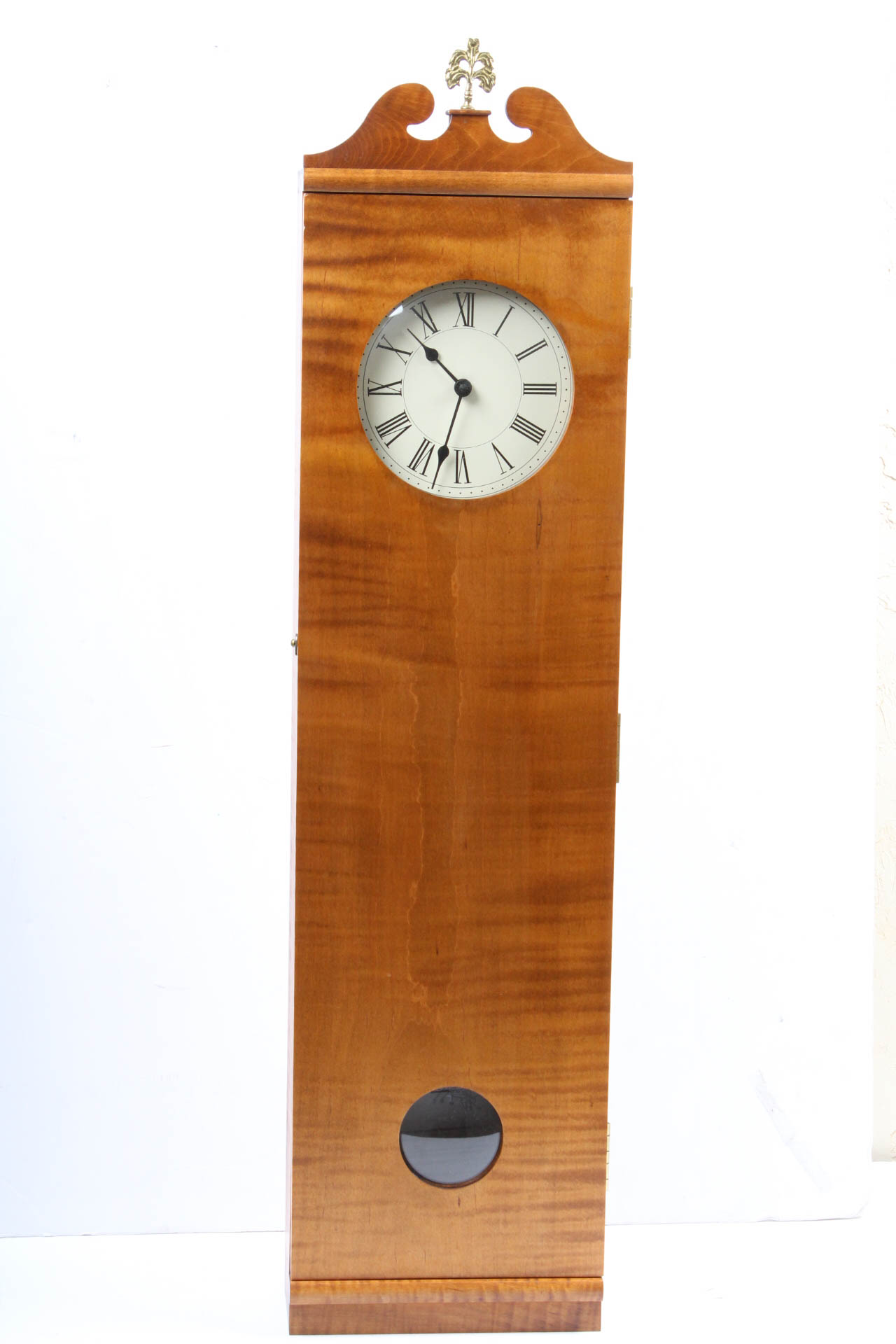 Handcrafted Flame Maple Wall Clock by Micheal Liszak