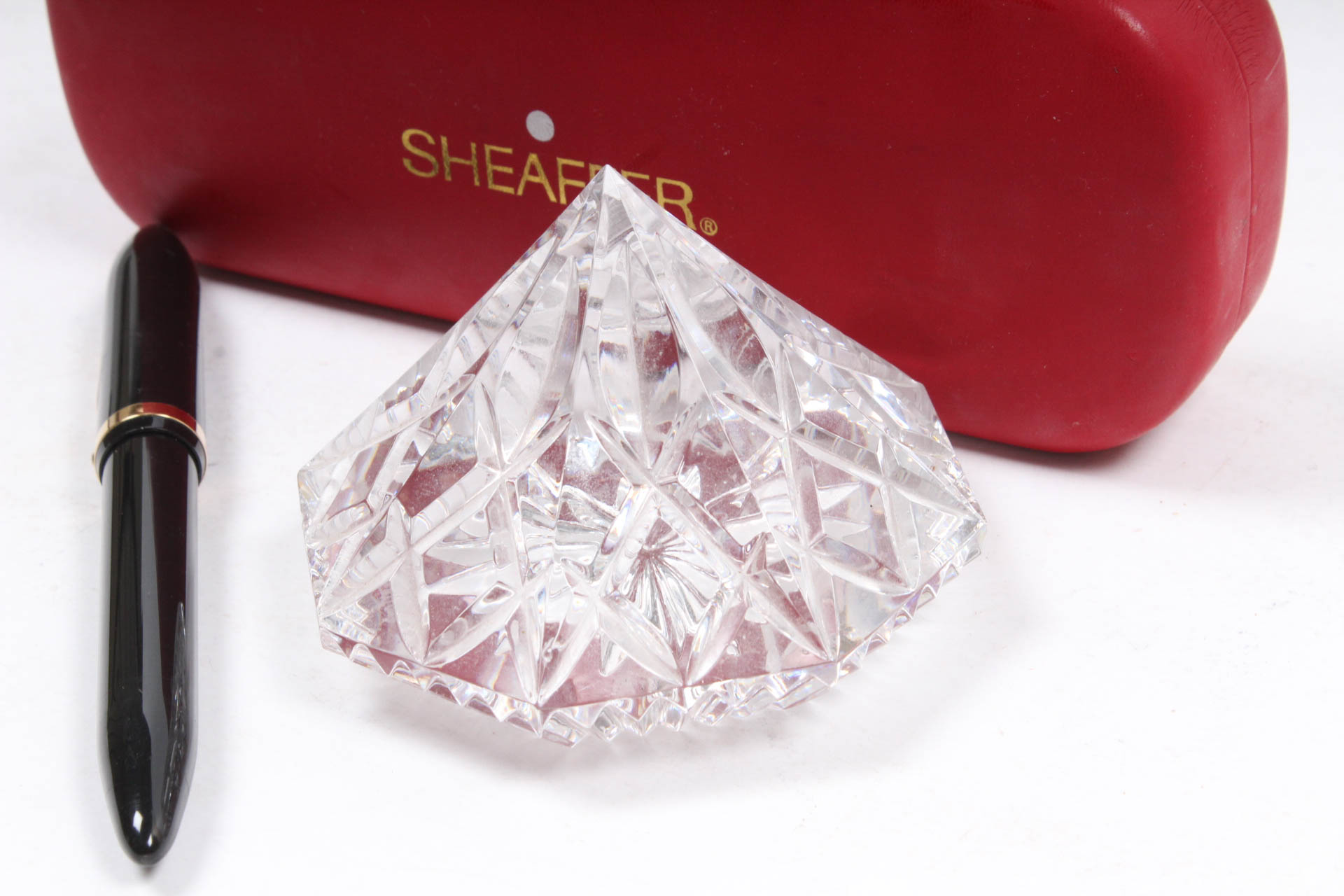 Waterford Crystal Paperweight and Shaeffer "Balance" Fountain Pen