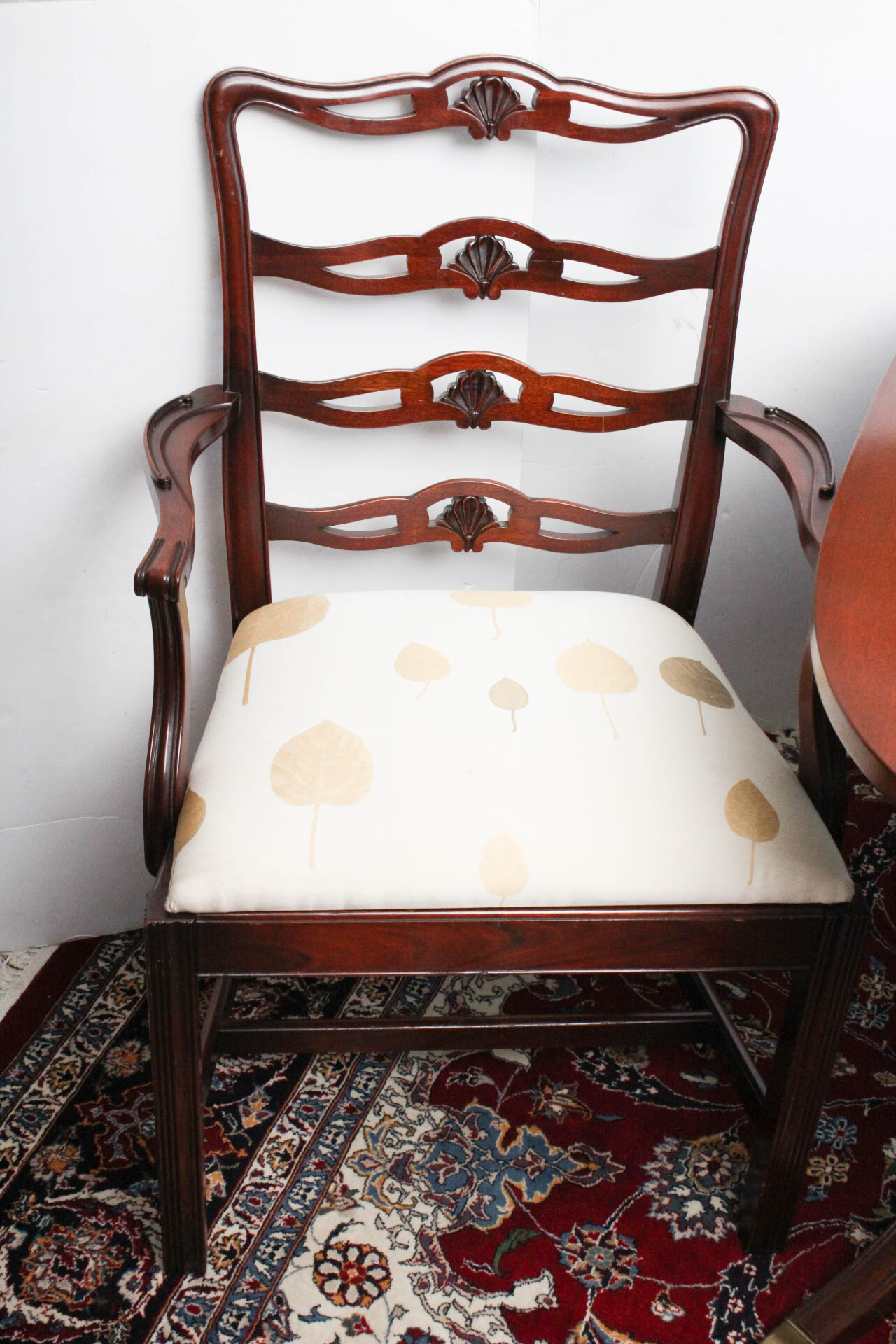 Phyfe Style Dining Table with Hepplewhite Style Ladderback Chairs