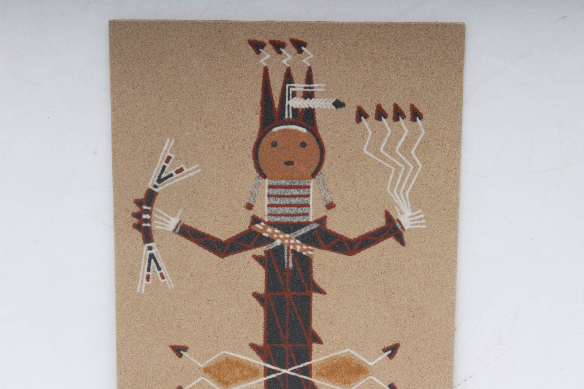 Original Navajo Sand Painting "The Monster Slayer: Black Flint Warrior"