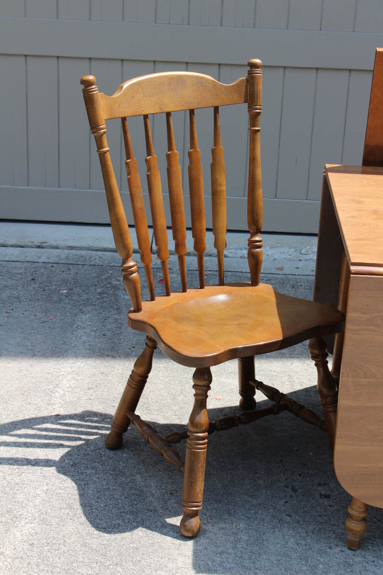 Ethan Allen Wood Veneer Drop Leaf Table and Chairs