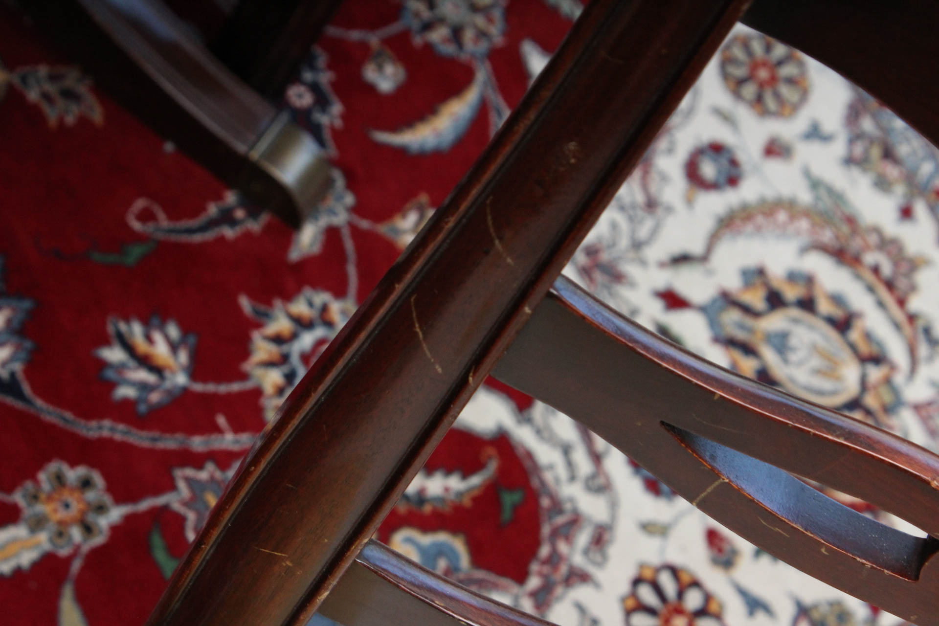 Phyfe Style Dining Table with Hepplewhite Style Ladderback Chairs