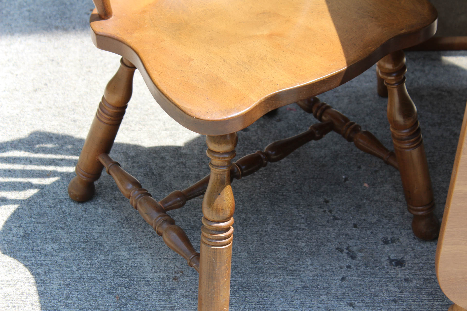 Ethan Allen Wood Veneer Drop Leaf Table and Chairs