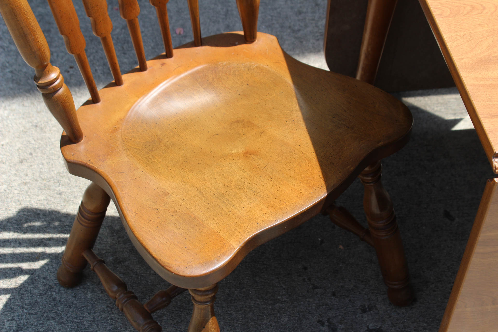 Ethan Allen Wood Veneer Drop Leaf Table and Chairs