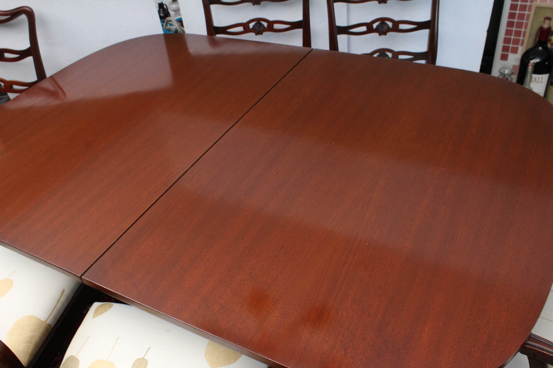 Phyfe Style Dining Table with Hepplewhite Style Ladderback Chairs