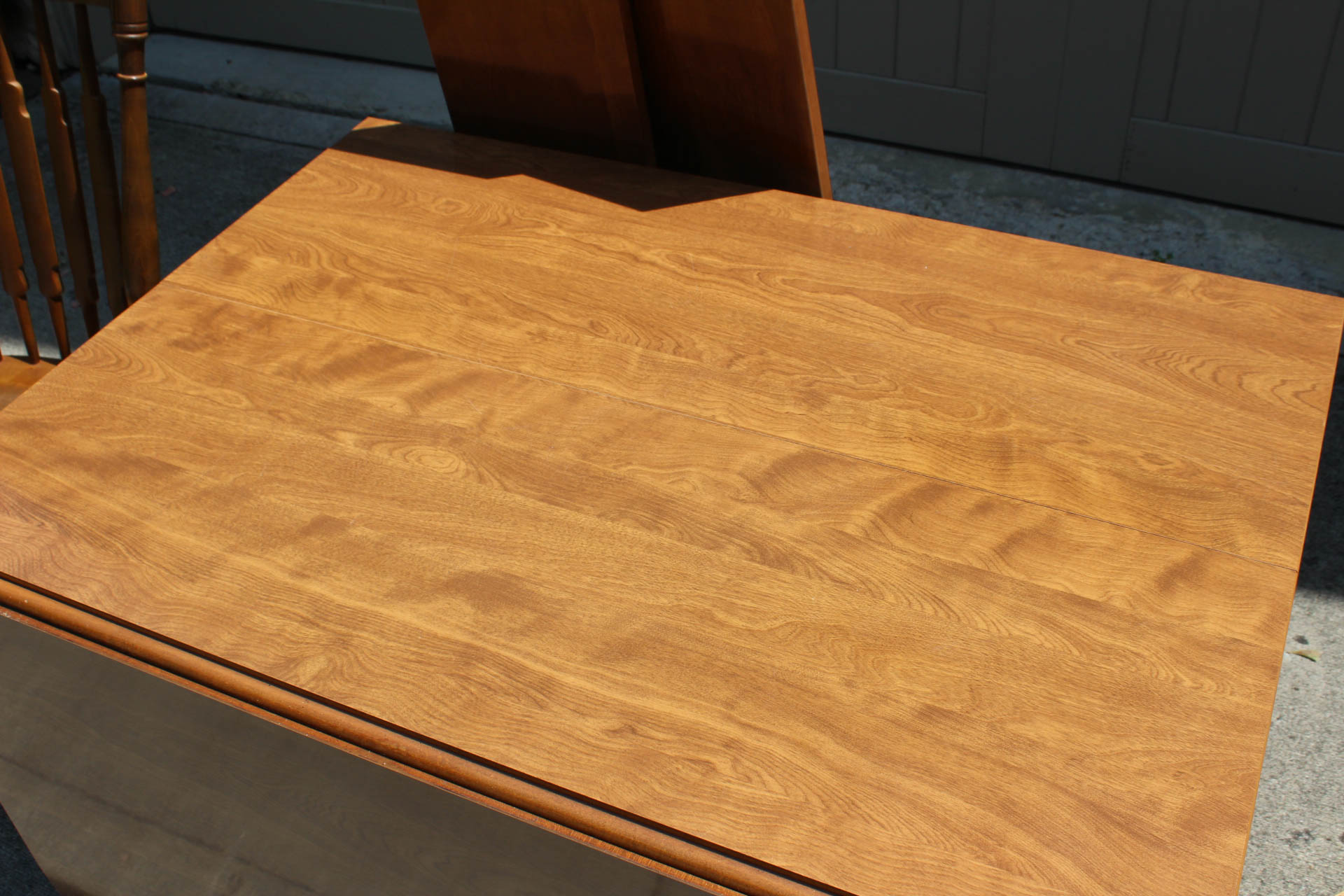 Ethan Allen Wood Veneer Drop Leaf Table and Chairs