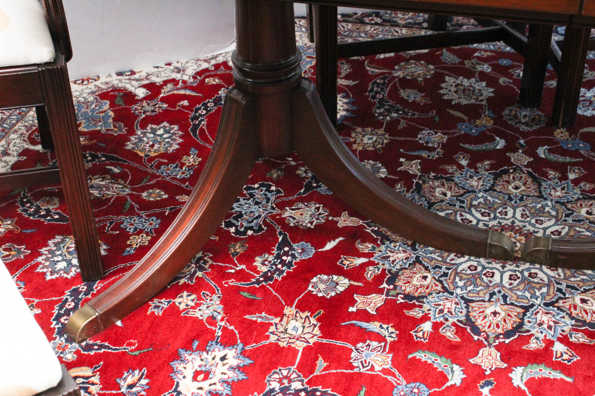 Phyfe Style Dining Table with Hepplewhite Style Ladderback Chairs