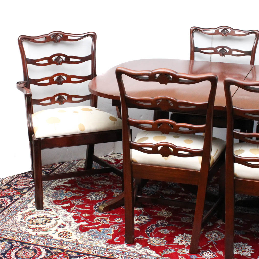 Phyfe Style Dining Table with Hepplewhite Style Ladderback Chairs