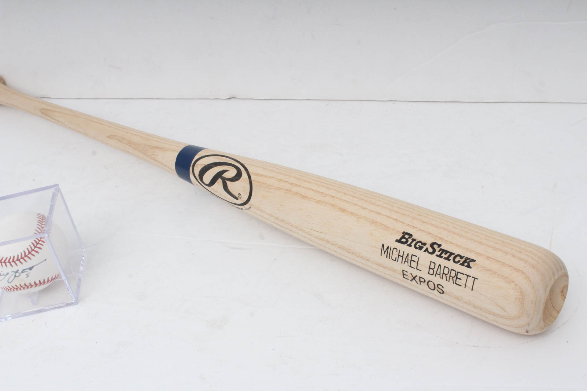 Michael Barrett Commemorative Bat and Autographed Baseball