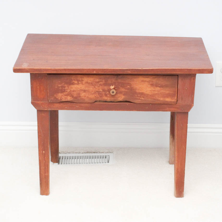 Antique Solid Wood Side Table