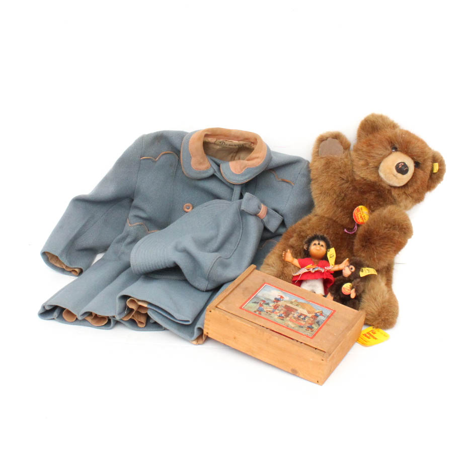Collection of Children's Vintage Toys Featuring Steiff
