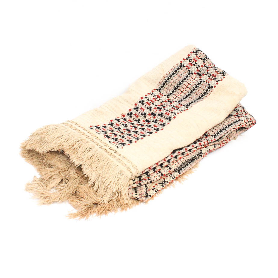 Antique Jacquard Woven Wool Coverlet