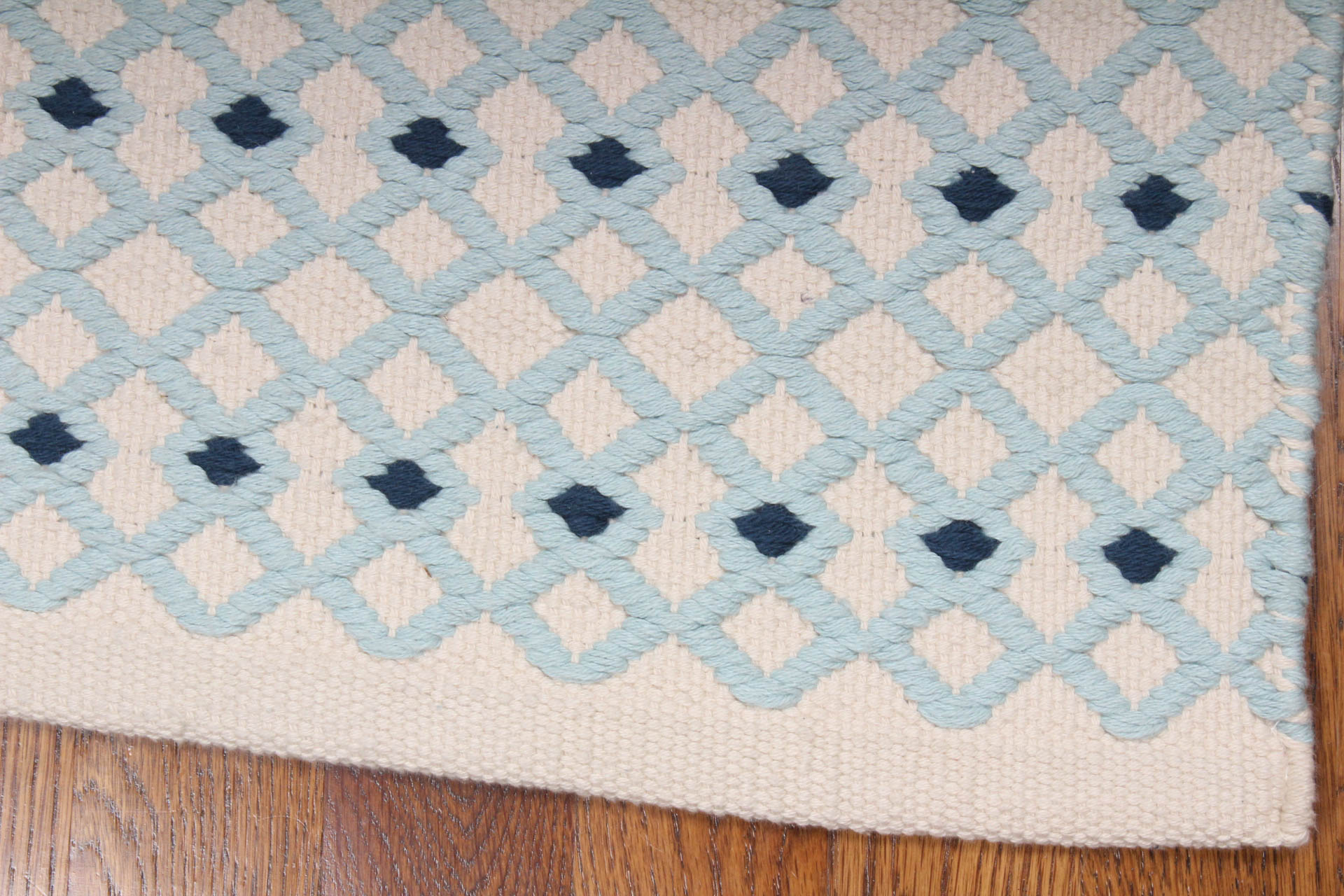Handwoven and Embroidered Coyuchi Organic Cotton Accent Rug