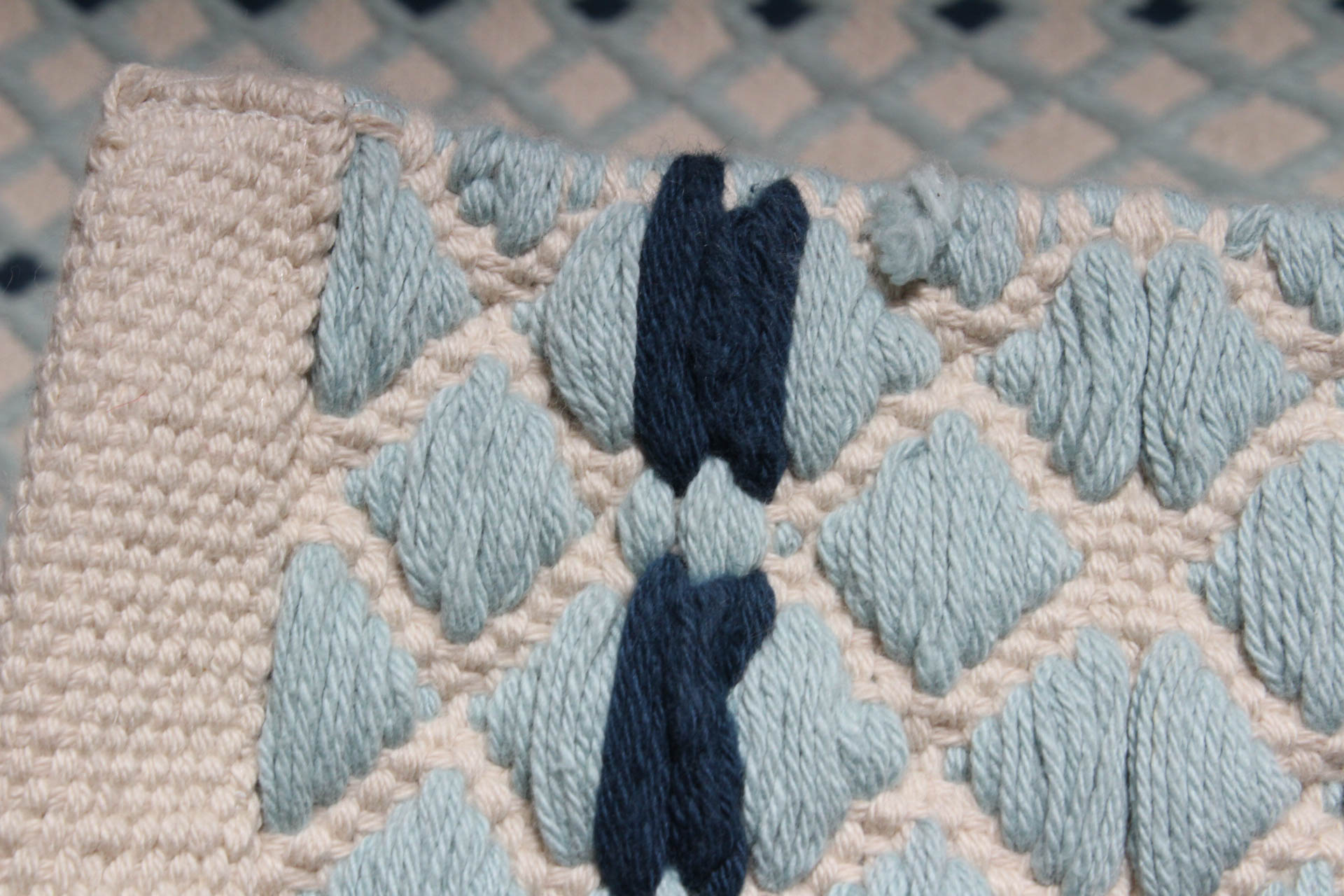 Handwoven and Embroidered Coyuchi Organic Cotton Accent Rug