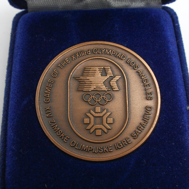 Los Angeles Olympic Games Commemorative Token and 1994 World Cup Italy Pin