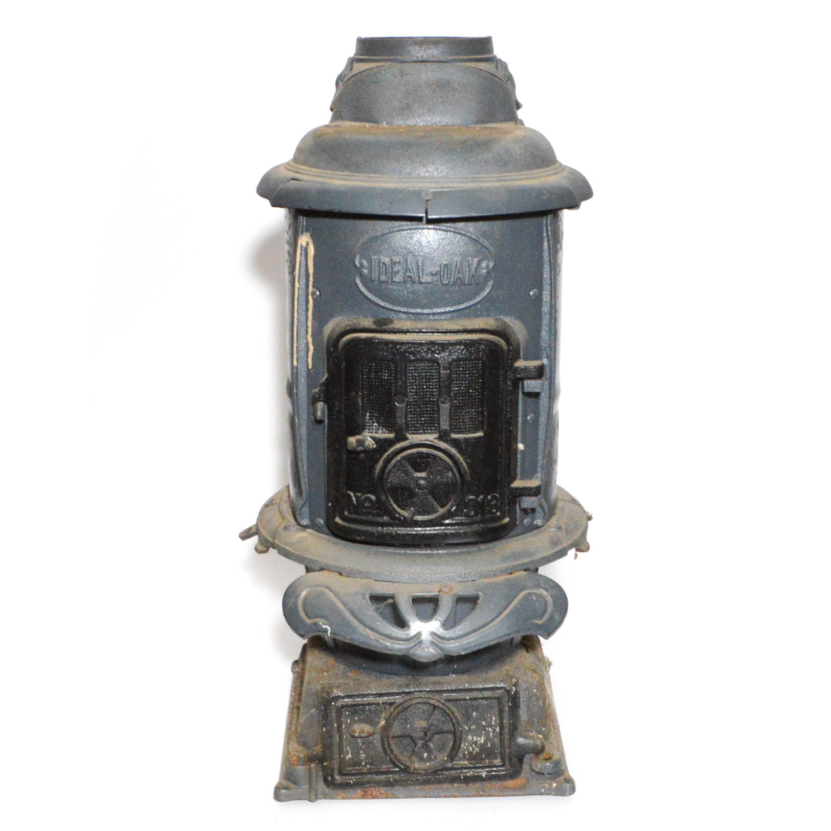 Vintage Cast Iron Pot Belly Stove by Ideal Oak