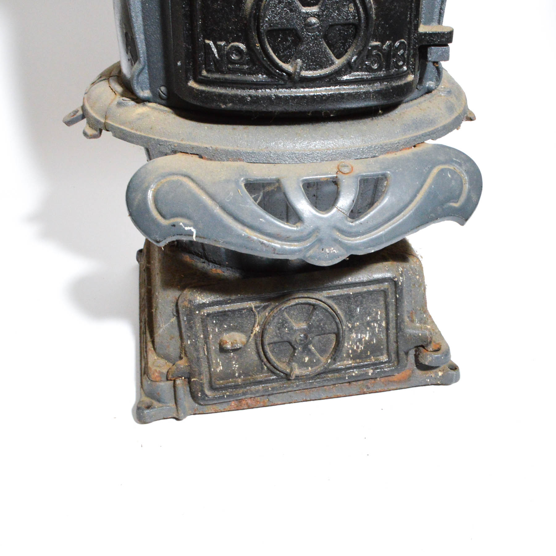 Vintage Cast Iron Pot Belly Stove by Ideal Oak