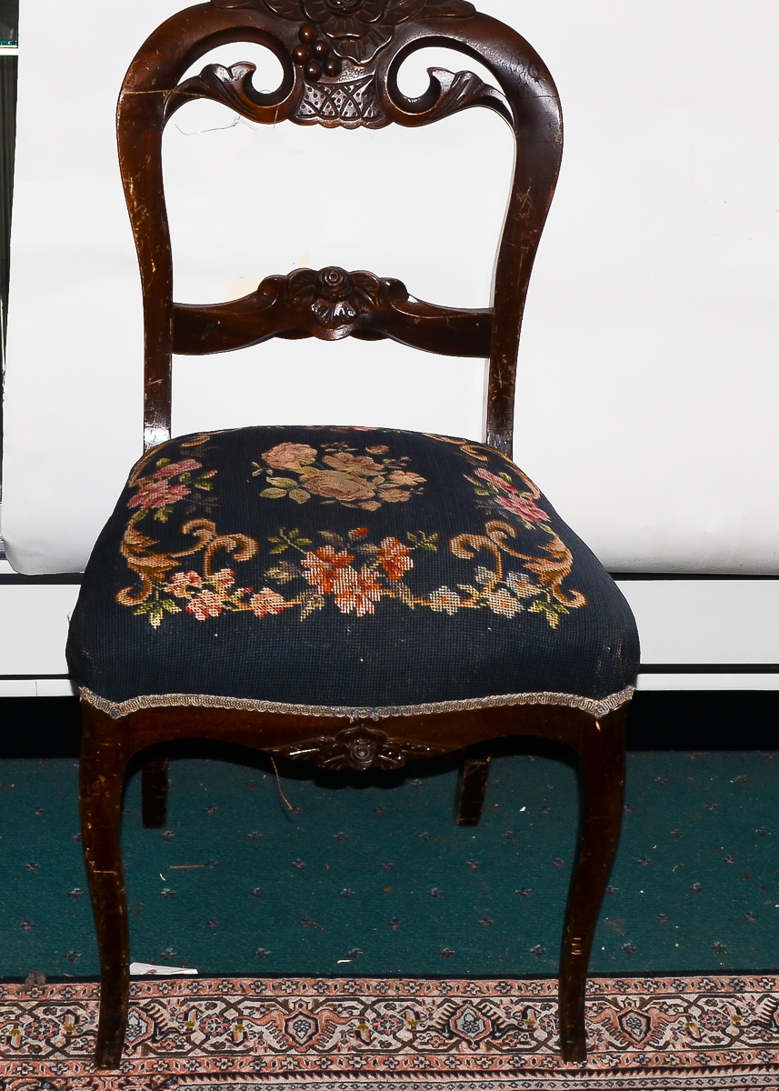 Antique Victorian Rococo Revival Side Chair