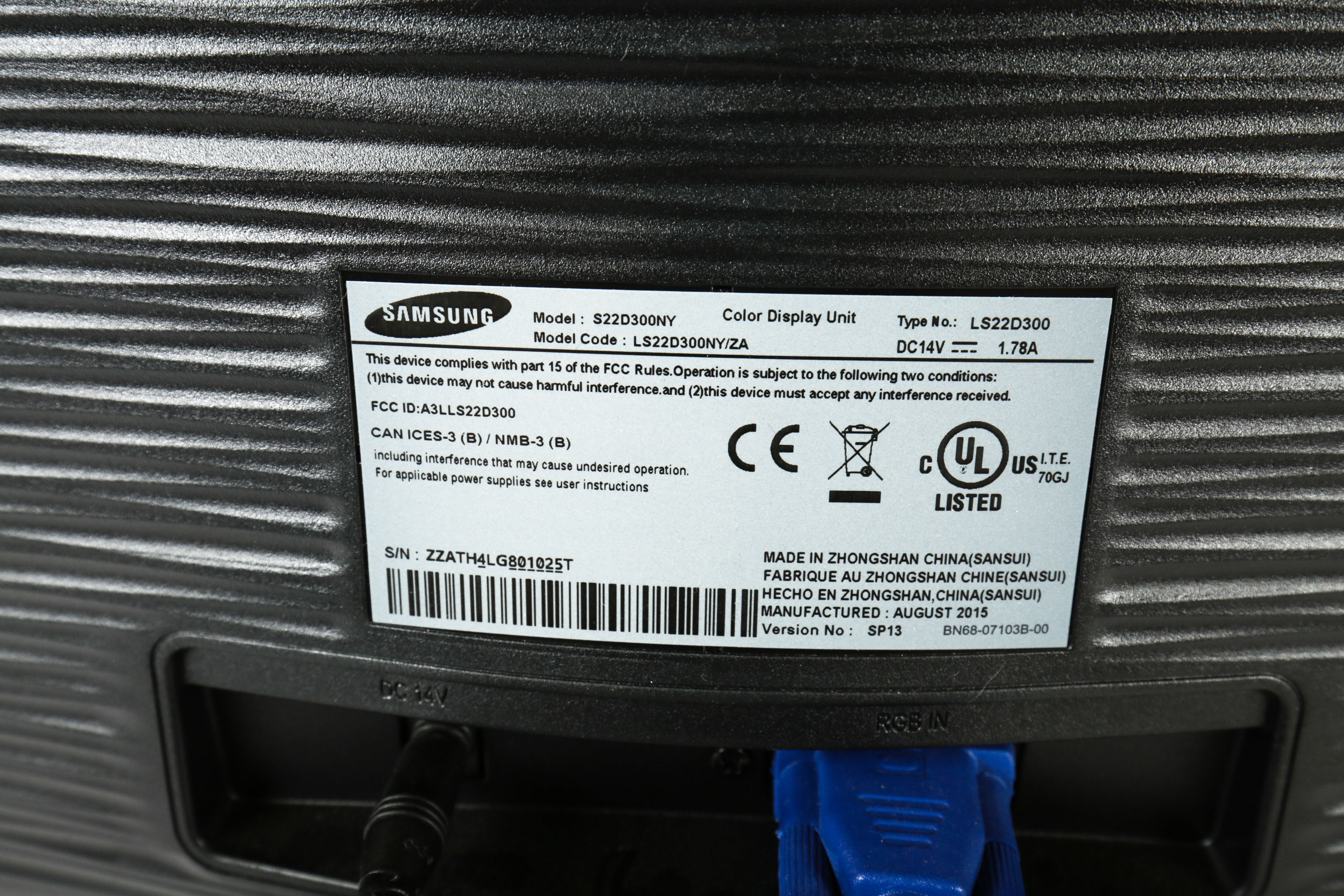 Samsung Computer Monitor and HP Deskjet 2540 Printer