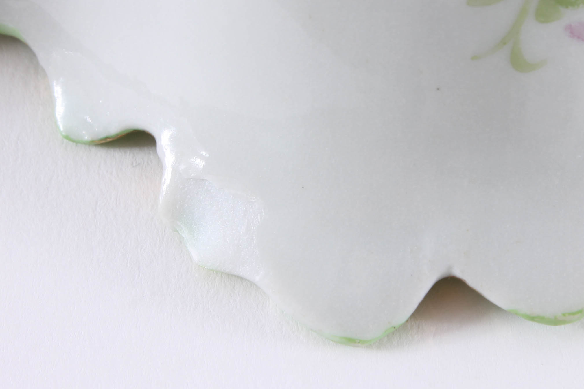 Antique Colorful Hand Painted Porcelain Floral Dish