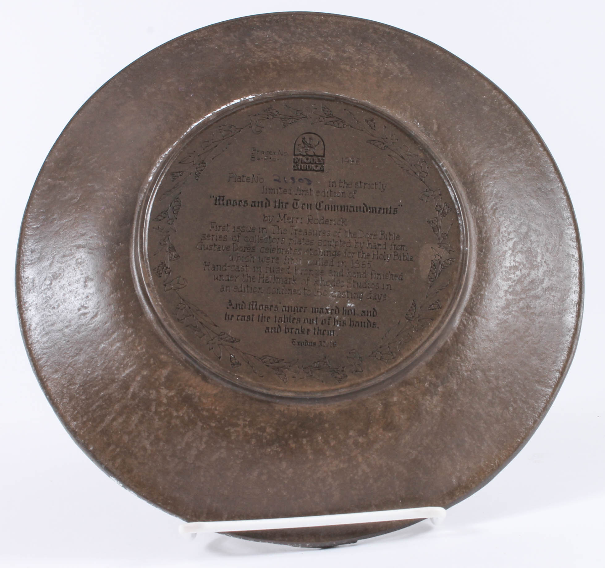 Rhodes Studios "Moses and the Ten Commandments" Decorative Relief Plate