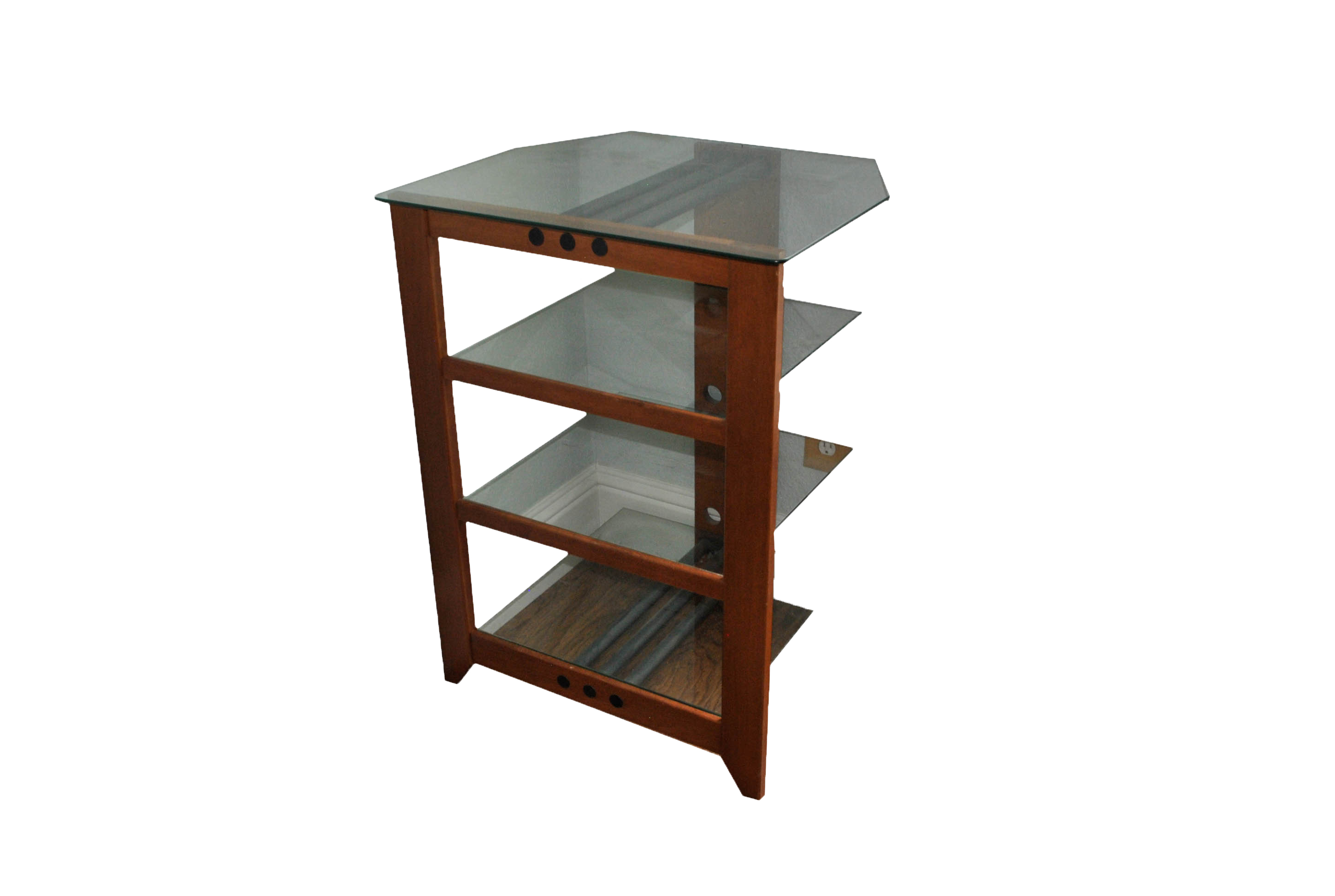Modern Style Tiered Glass Shelving Unit
