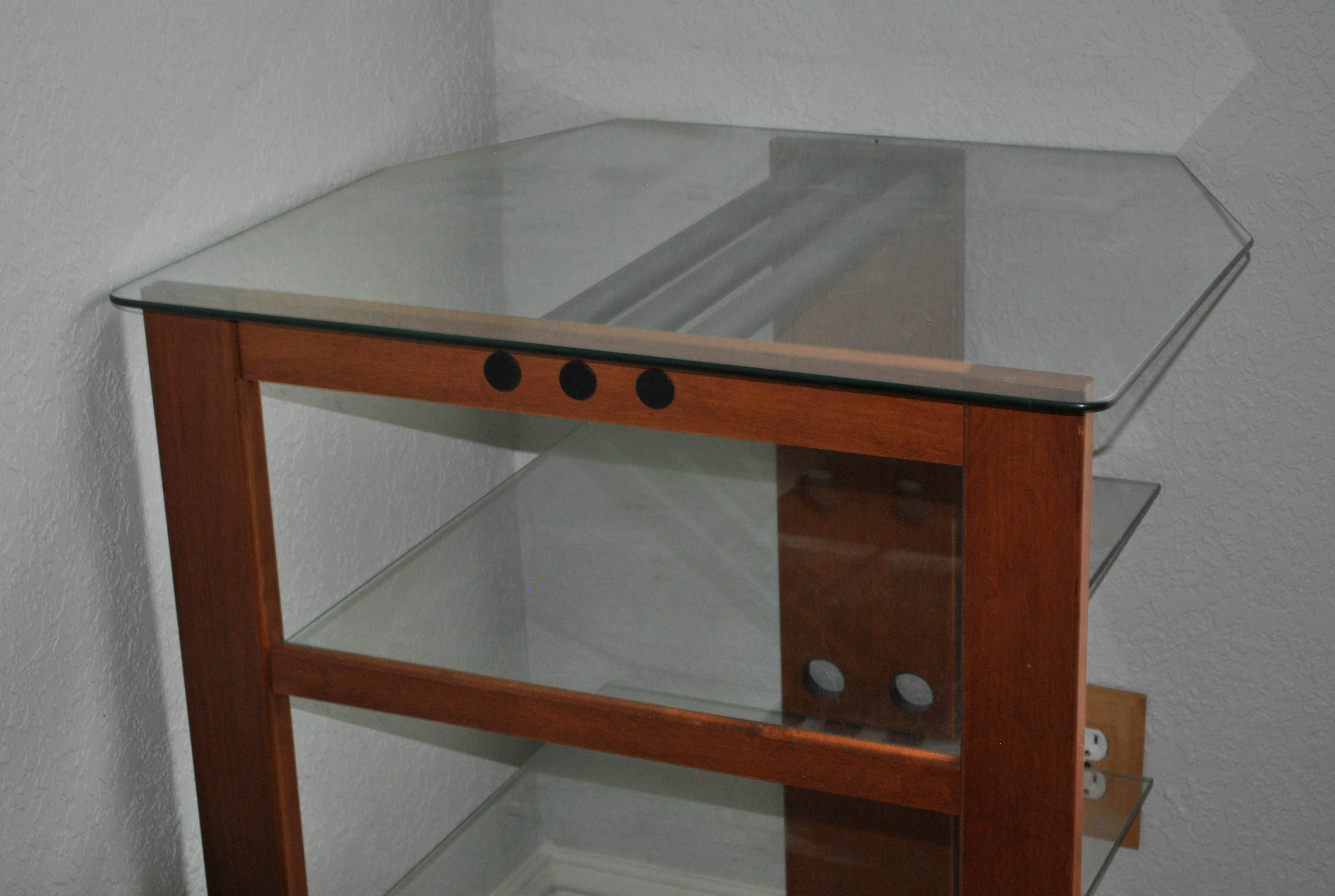 Modern Style Tiered Glass Shelving Unit