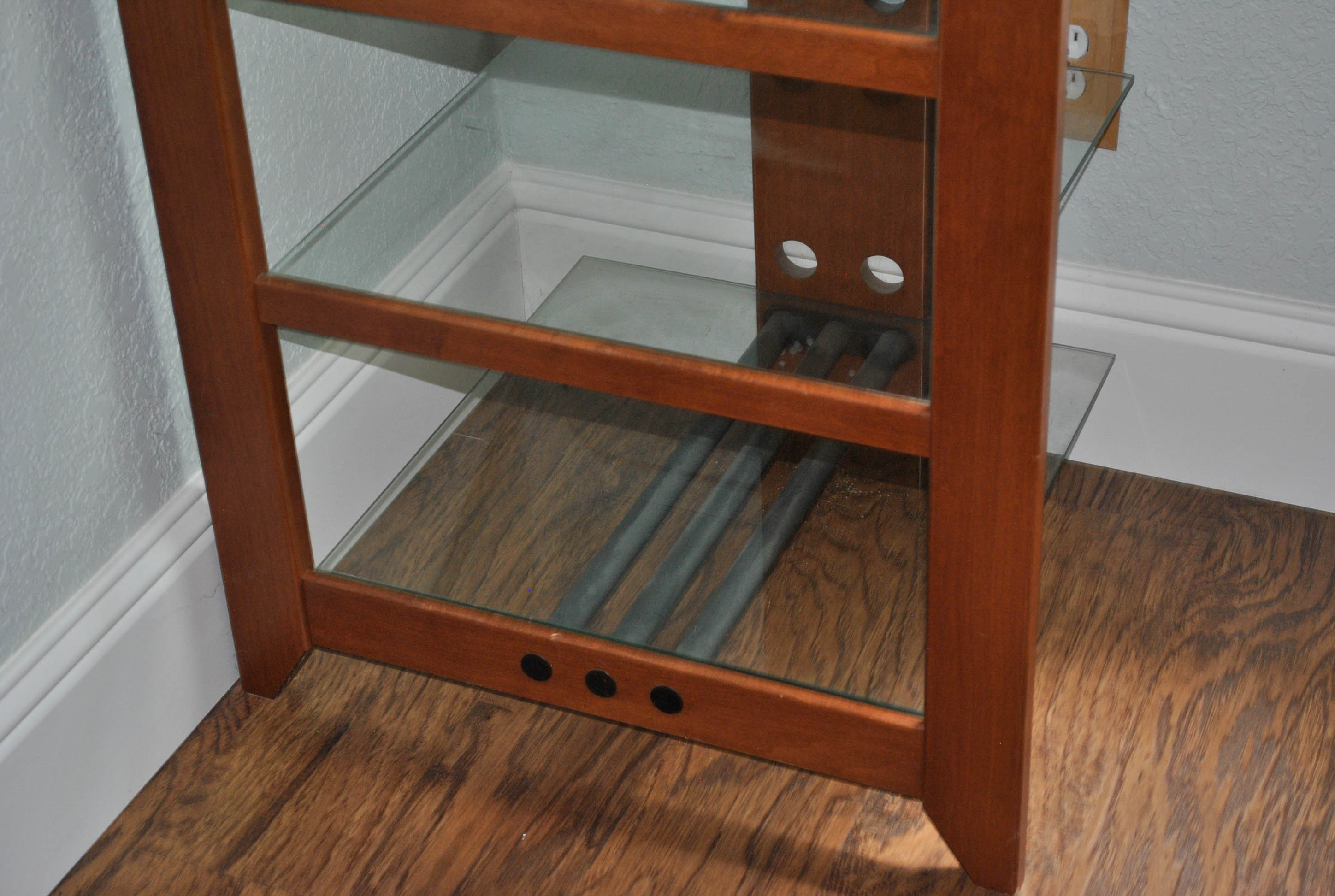 Modern Style Tiered Glass Shelving Unit