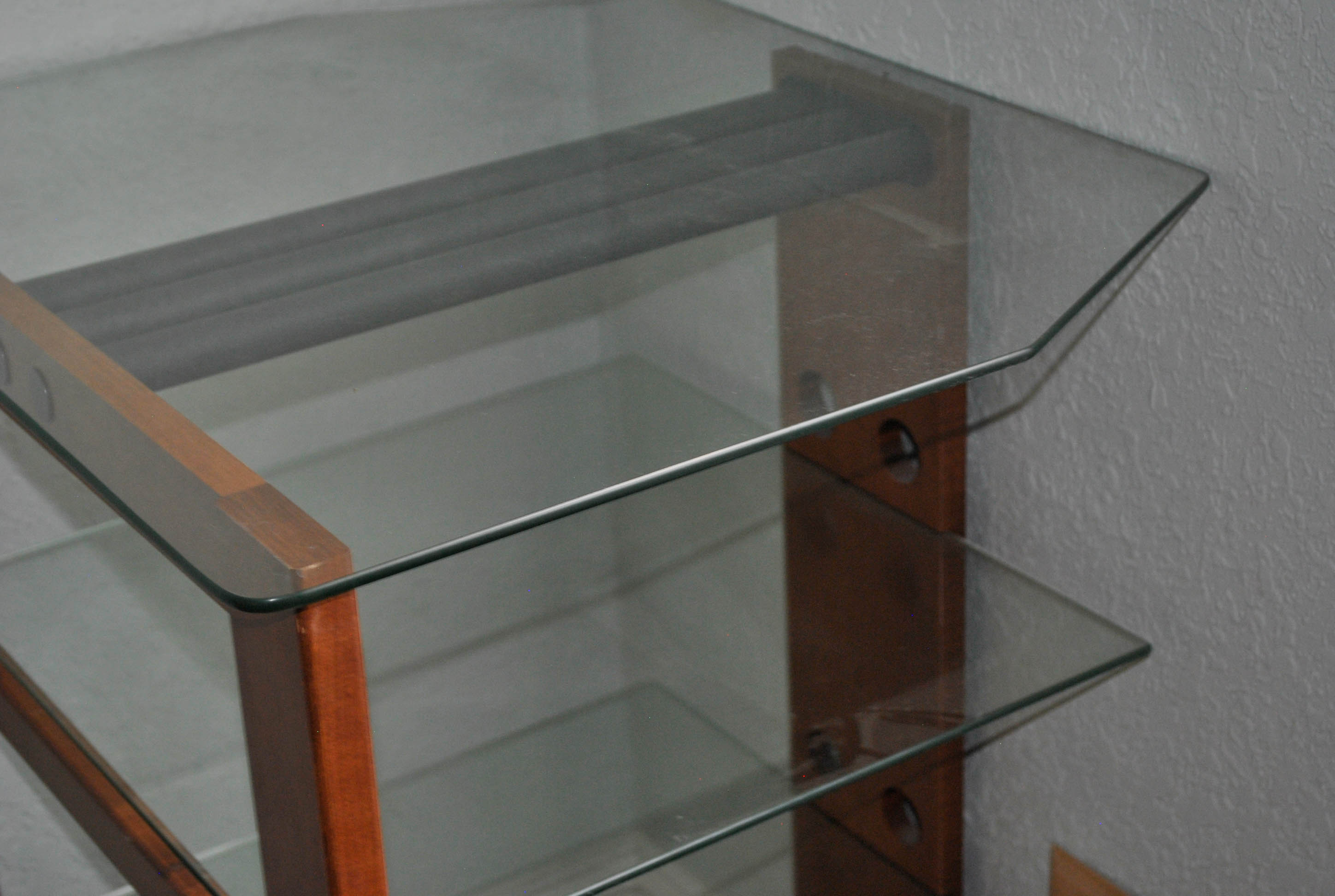 Modern Style Tiered Glass Shelving Unit