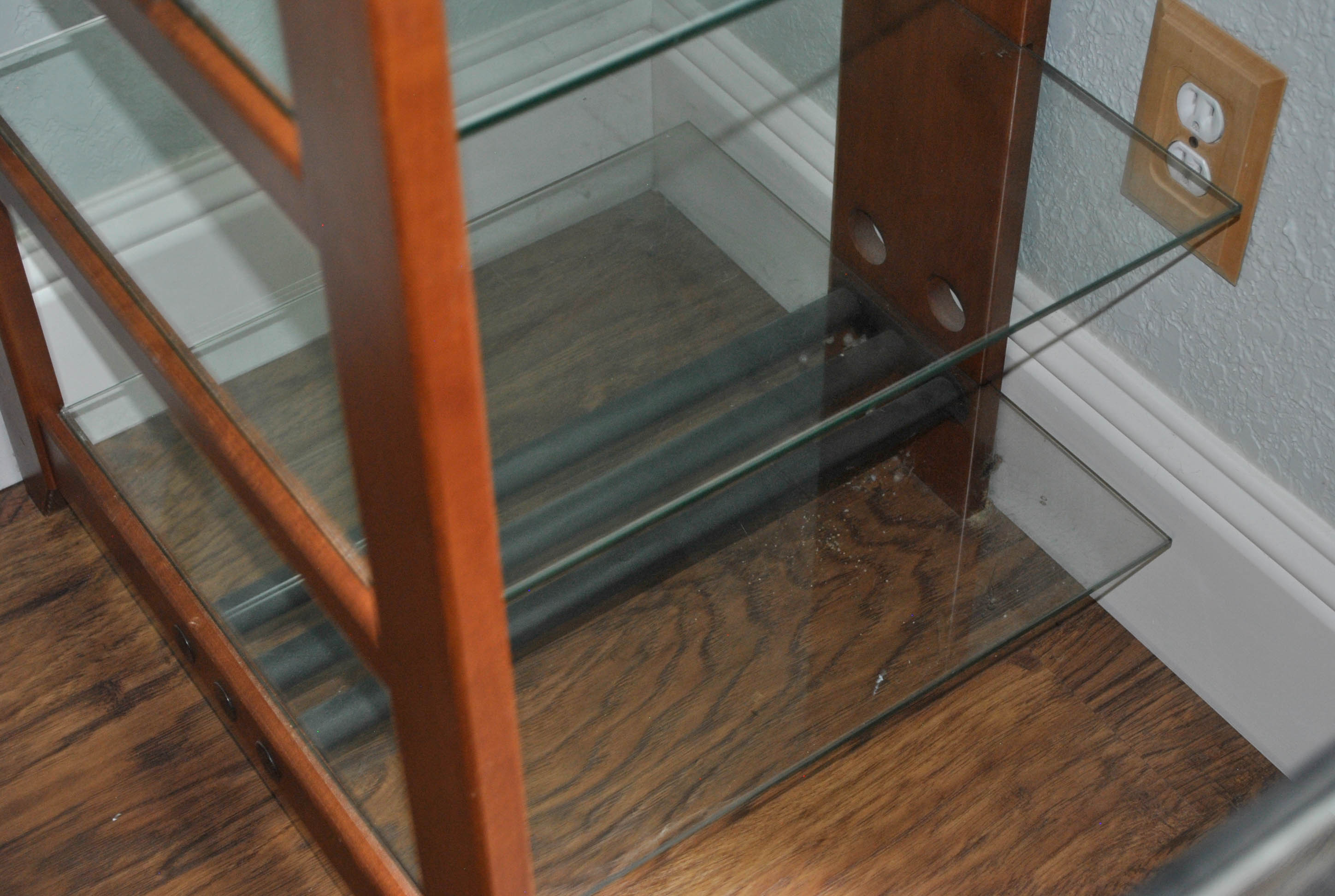 Modern Style Tiered Glass Shelving Unit