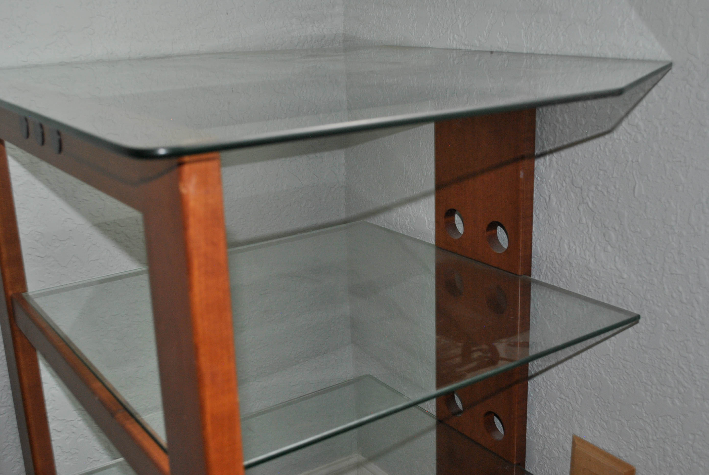 Modern Style Tiered Glass Shelving Unit