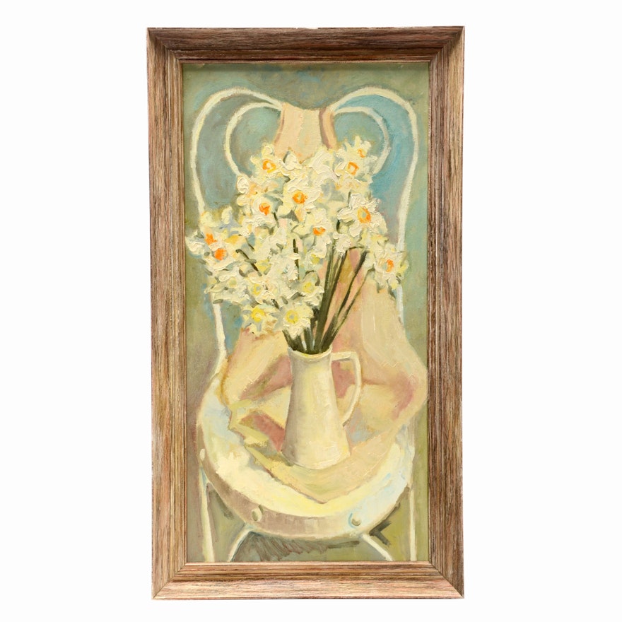 Original Floral Still Life Oil on Canvas Board