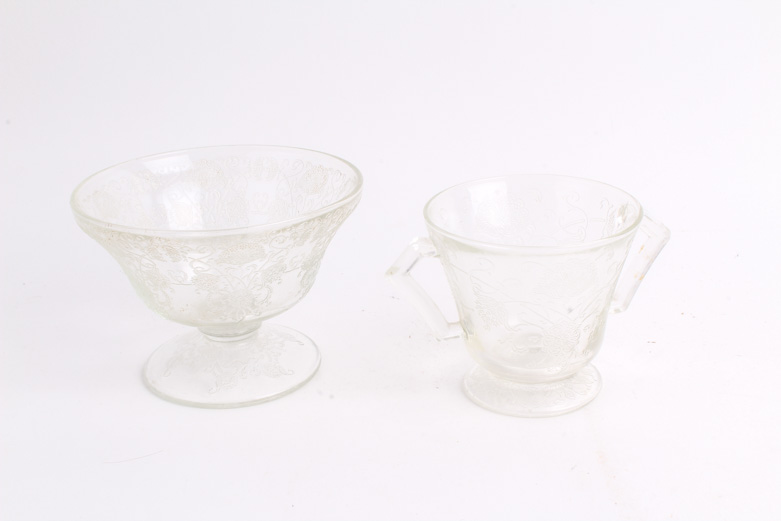 Hazel-Atlas "Florentine 2" Clear Depression Glass Tableware