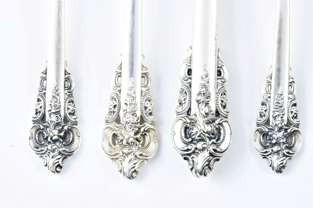 Wallace Sterling Silver "Grande Baroque" Flatware in Chest