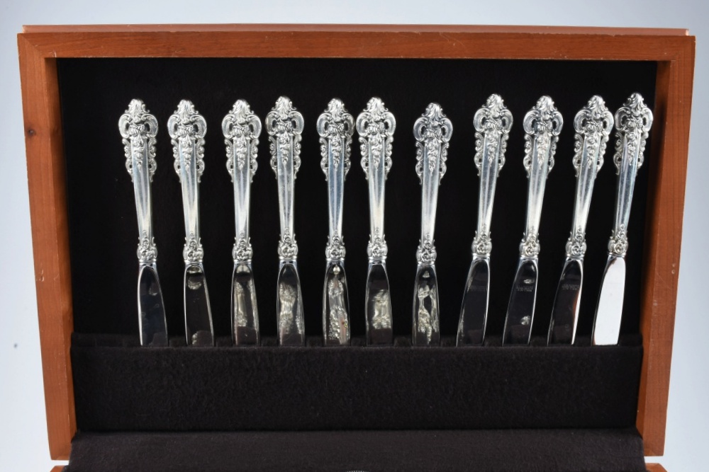 Wallace Sterling Silver "Grande Baroque" Flatware in Chest