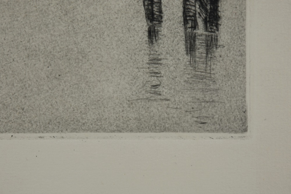 Three Hermann Struck Etchings on Paper Impressionistic Marine Scenes
