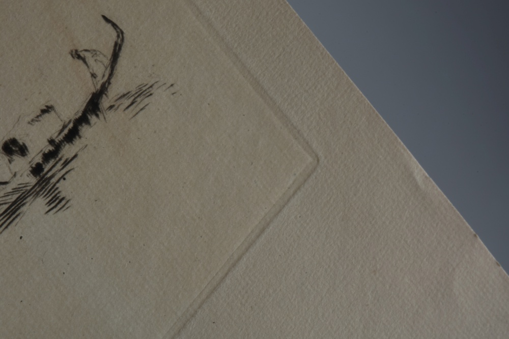 Three Hermann Struck Etchings on Paper Impressionistic Marine Scenes