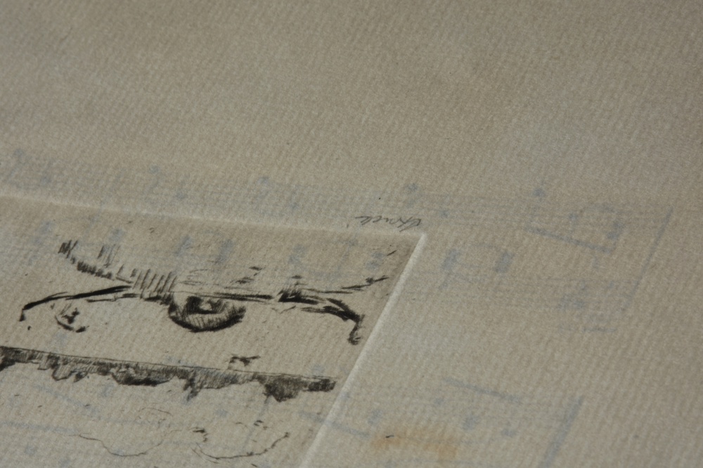 Three Hermann Struck Etchings on Paper Impressionistic Marine Scenes