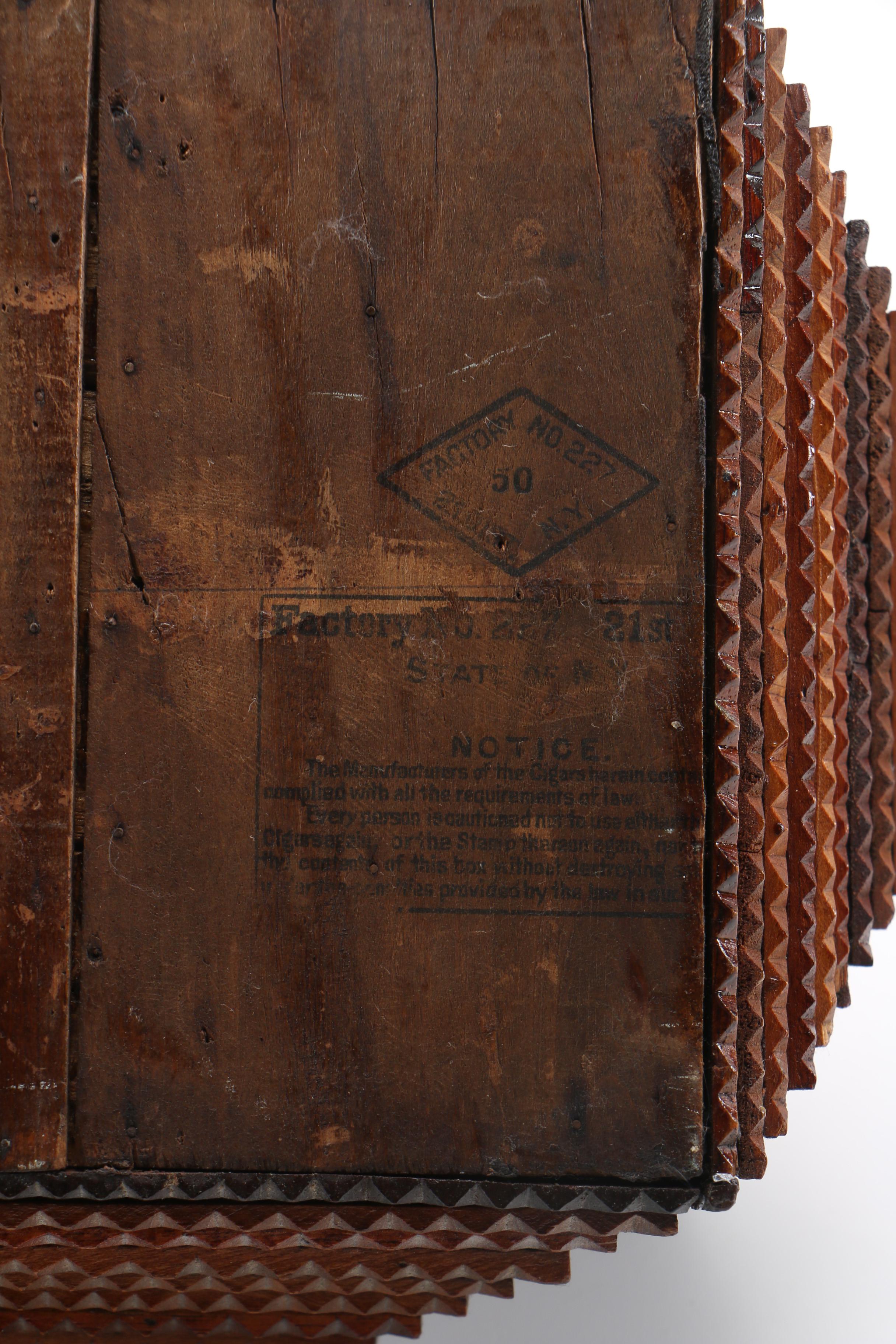 Folk Art Tramp Art Storage Box