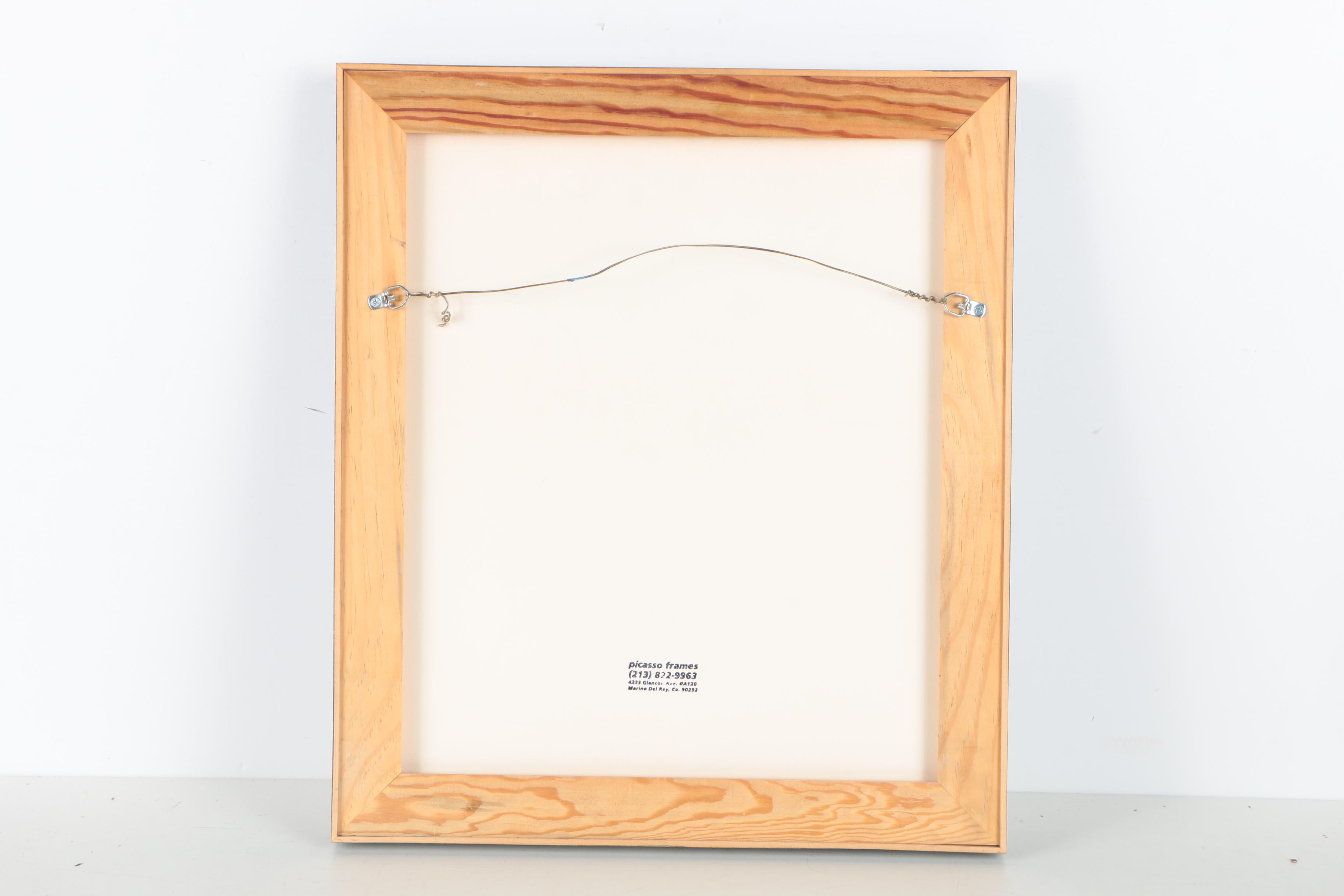 Vintage Abstract Collagraph Print on Paper